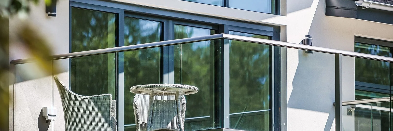 the glass balustrades