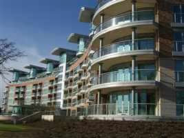 Side view of Trent Park with Silver aerofoil curved and straight balconies