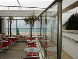 Royal Chrome balustrade in a restaurant on the coast