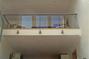 Glass Balustrade interior with Silver handrail in Isle of Lewis