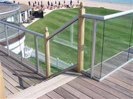 Silver Balustrade overlooking mowed lawns and the beach