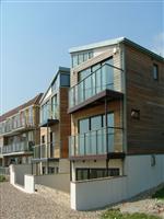 triangular glass balconies Lancing, West Sussex