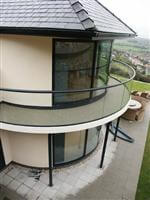 glass balcony and  curved door Rhyl Denbighshire