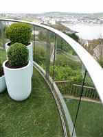 Royal Chrome aerofoil curved balcony over looking beautiful Isle of Man