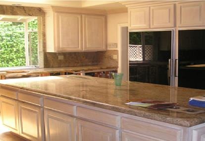 Marble kitchen worktop with BalcoNano glass protective coating