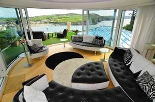 Curved Glass Sliding Doors with a view