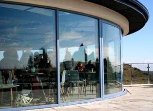 Curved Glass Windows on sea view restaurant