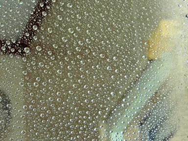 Water droplets on glass surface resisting the self-cleaning glass coating