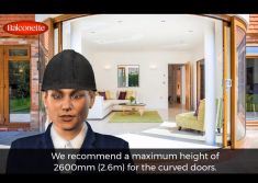What is the maximum height you can make your Curved Glass sliding doors video screenshot