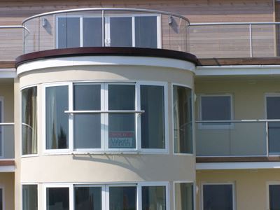 Silver Orbit Juliet Balcony installed on a seafront property