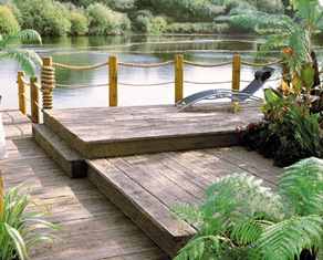 Plastic decking boards for use in wetland areas
