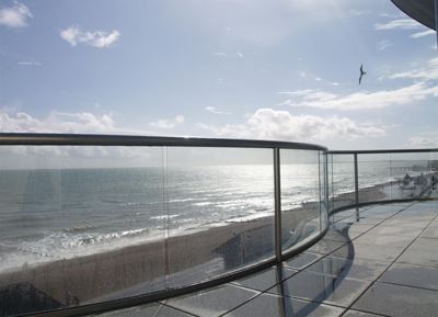 Royal Chrome Glass Balustrade overlooking the sea