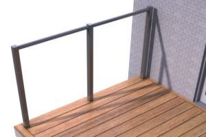 Drop the handrail onto the brackets