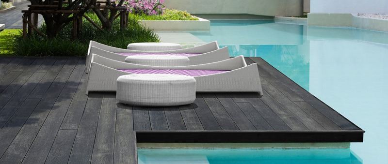 carbonised decking pool