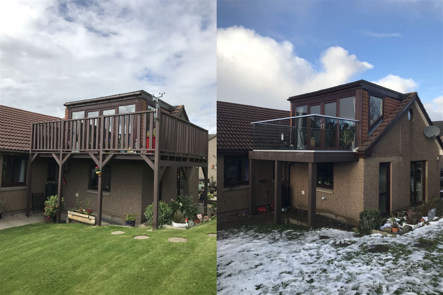 Before and after glass balustrade