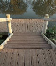 Composite decking for jetties with anti slip tape