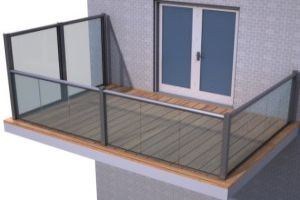 The privacy screen system can also be combined with the regular Balcony 1 system using the 55mm posts